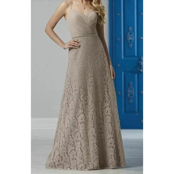 Christina Wu | Dresses | Christina Wu Womens Size 2 Taupe Sleeveless Bridesmaid  Dress 22837 Wedding | Poshmark
